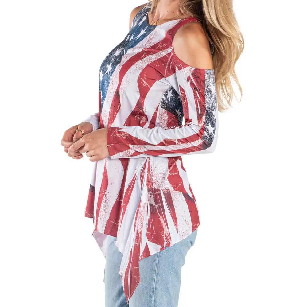 Women's Made in USA Cold Shoulder Tunic - Image 3