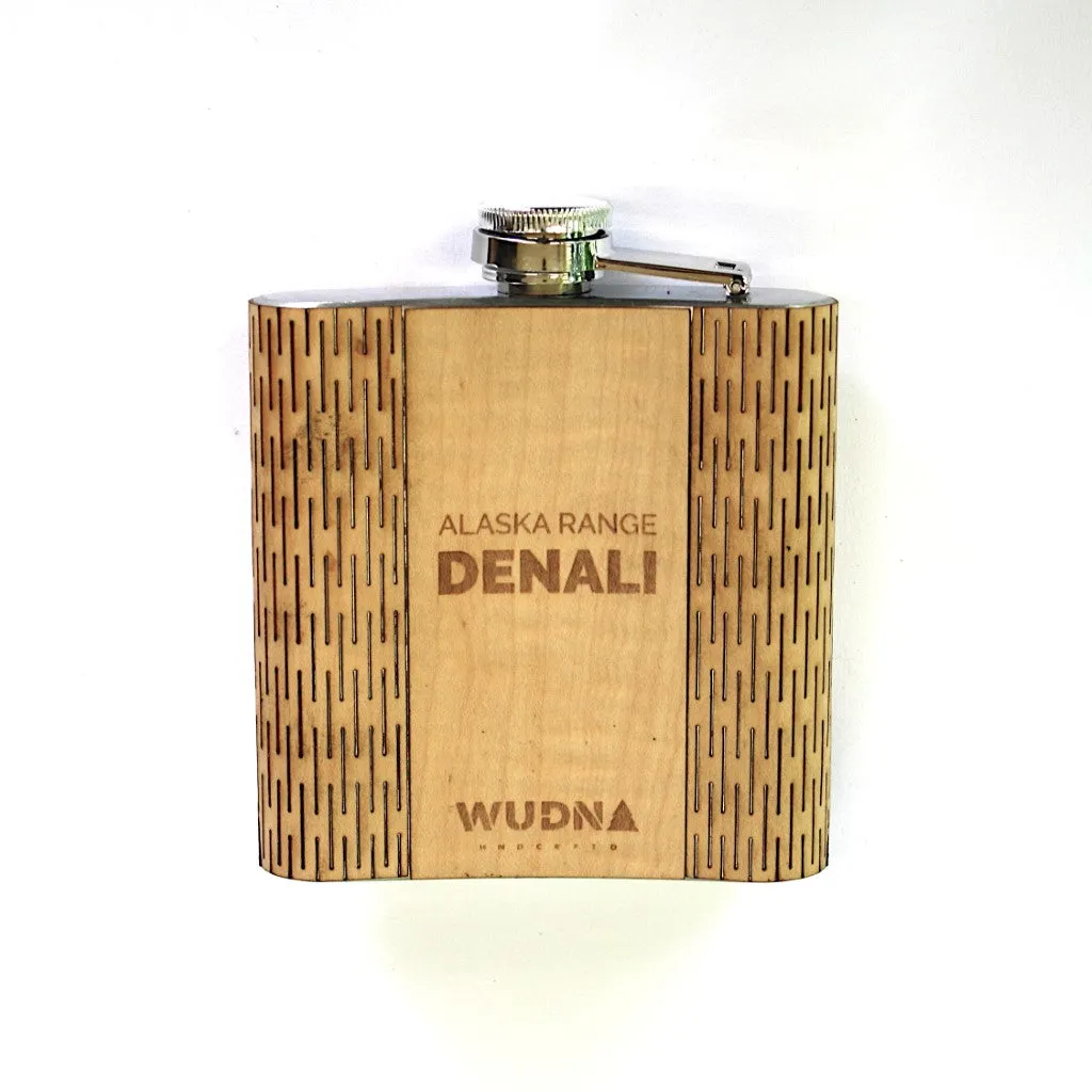 Wooden Hip Flask - Alaska Range (Denali) - Image 2