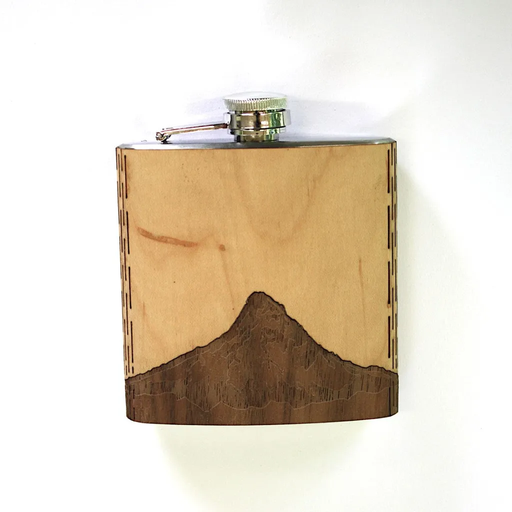 Wooden Hip Flask - Cascade Range (Mt. Hood) - Image 2