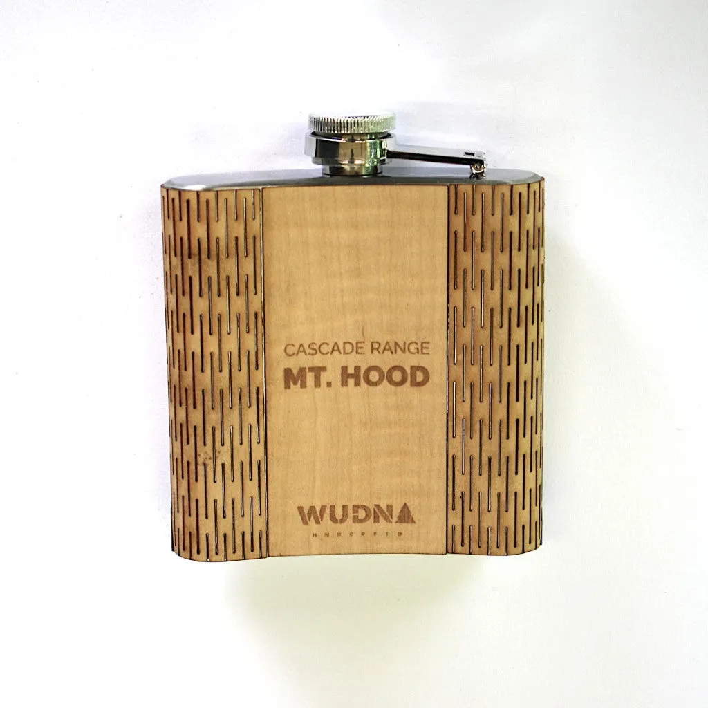 Wooden Hip Flask - Cascade Range (Mt. Hood) - Image 5