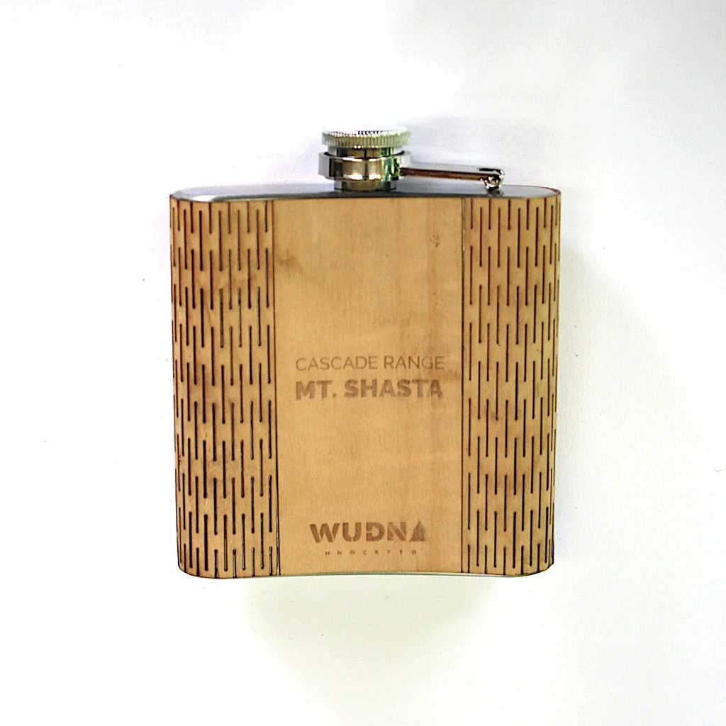 Wooden Hip Flask - Cascade Range (Mt. Shasta) - Image 5