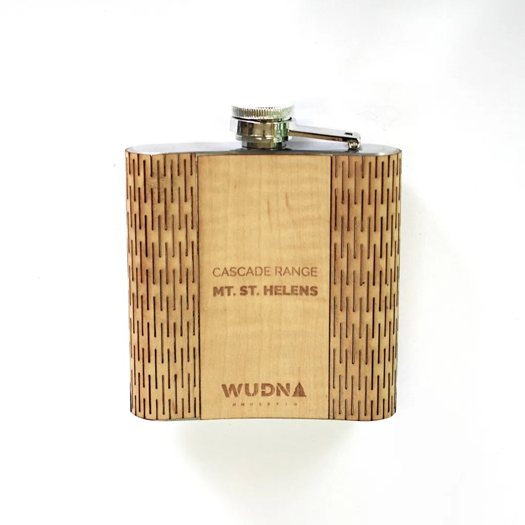 Wooden Hip Flask - Cascade Range (Mt. St. Helens) - Image 5
