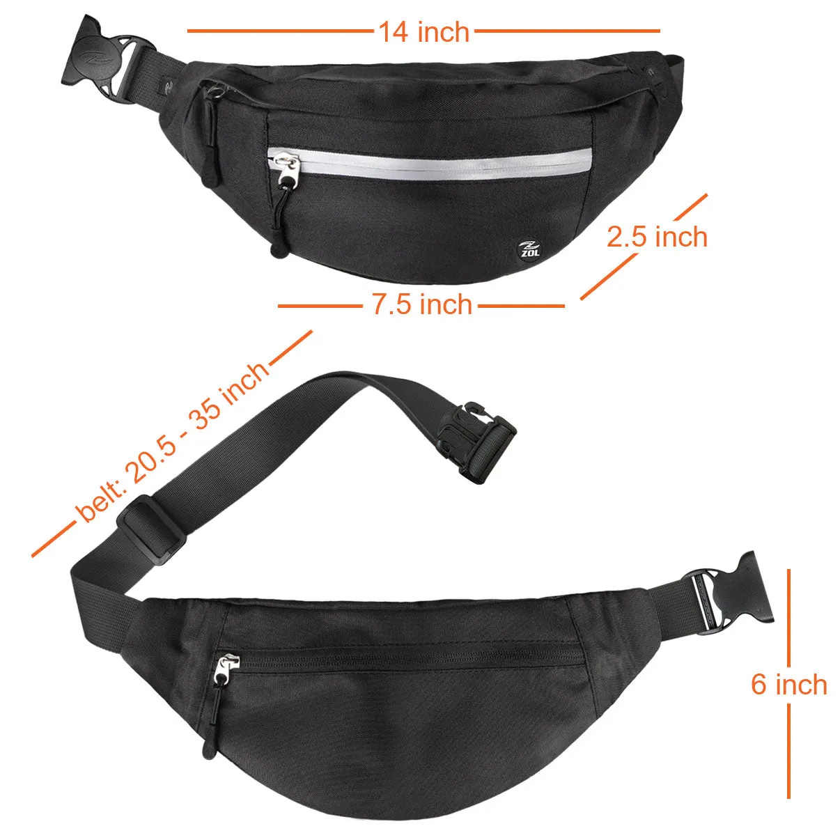 Zol Moda Waist Bag (Black) - Image 7